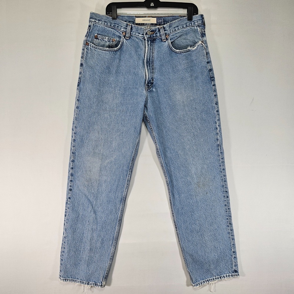 VTG Men's Gap Denim Blue Jeans Relaxed Fit 35x32‎